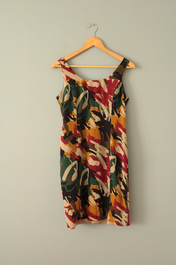 AUTUMN silk mini dress | autumn hues silk dress | 90s silk dress