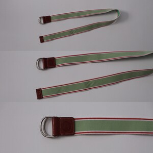 EQUESTRIAN cinch belt canvas and leather belt embossed leather belt image 8