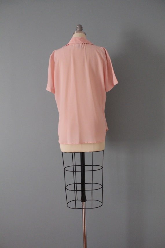 BLUSH pink summer blouse | 1980s slouchy summer t… - image 10