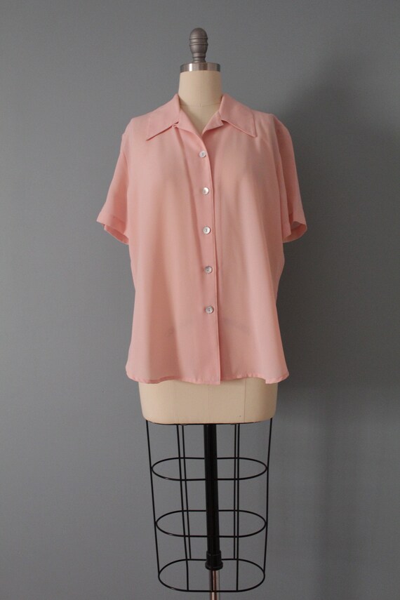 BLUSH pink summer blouse | 1980s slouchy summer t… - image 5