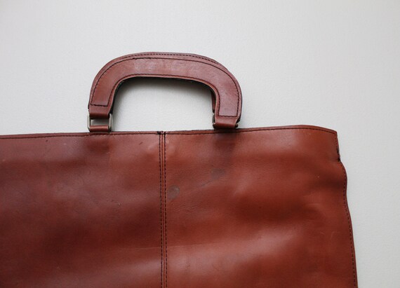 RUST leather secretary bag | 1970s leather bag | … - image 8