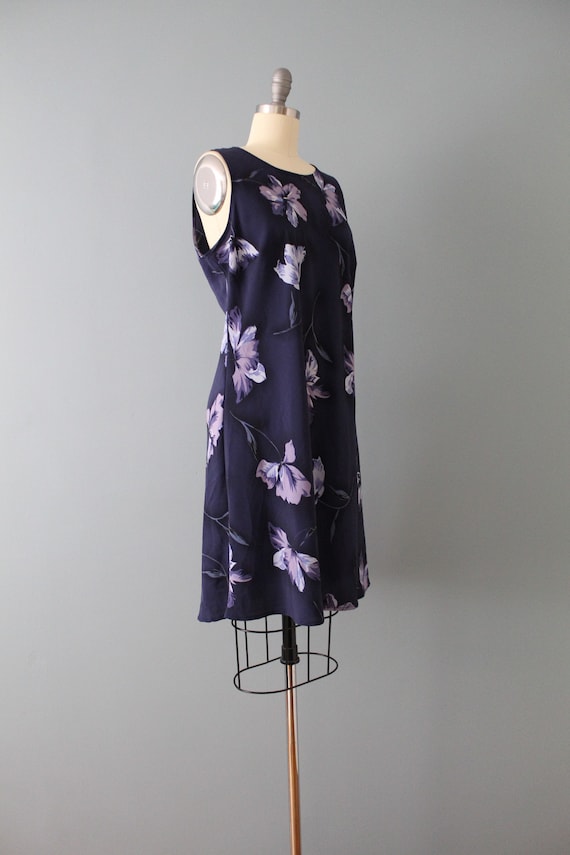 INDIGO blue mini dress | 90s mini dress floral mi… - image 2