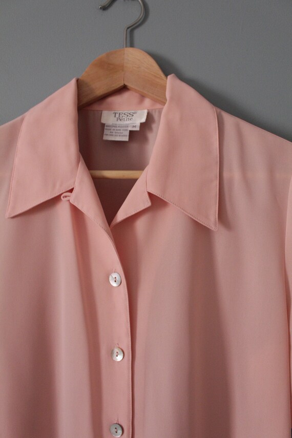 BLUSH pink summer blouse | 1980s slouchy summer t… - image 2