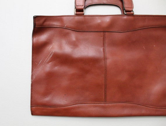 RUST leather secretary bag | 1970s leather bag | … - image 7