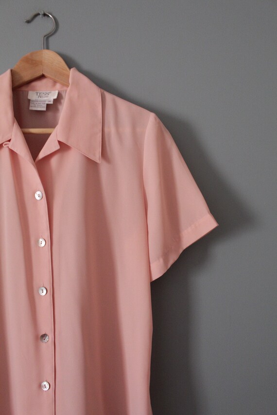 BLUSH pink summer blouse | 1980s slouchy summer t… - image 7