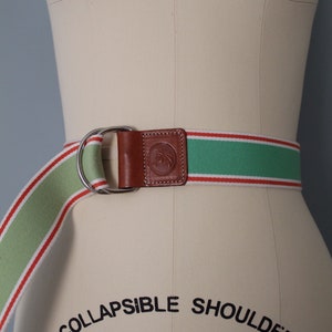 EQUESTRIAN cinch belt canvas and leather belt embossed leather belt image 6