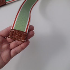 EQUESTRIAN cinch belt canvas and leather belt embossed leather belt image 10