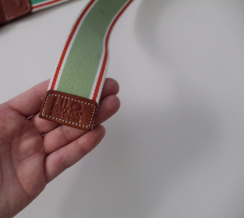 EQUESTRIAN cinch belt canvas and leather belt embossed leather belt image 10