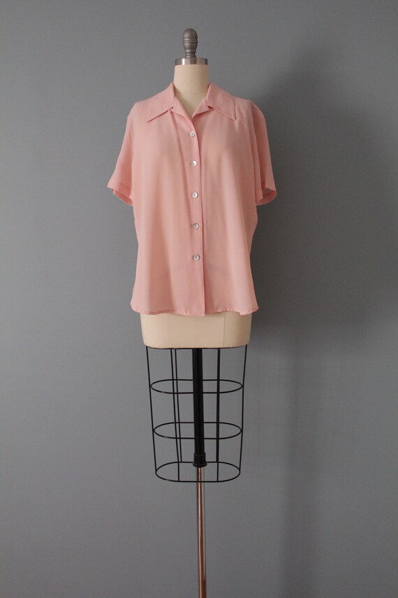 BLUSH pink summer blouse | 1980s slouchy summer t… - image 4