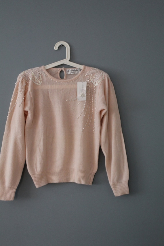 Marisa Christina angora sweater | sequined flowers