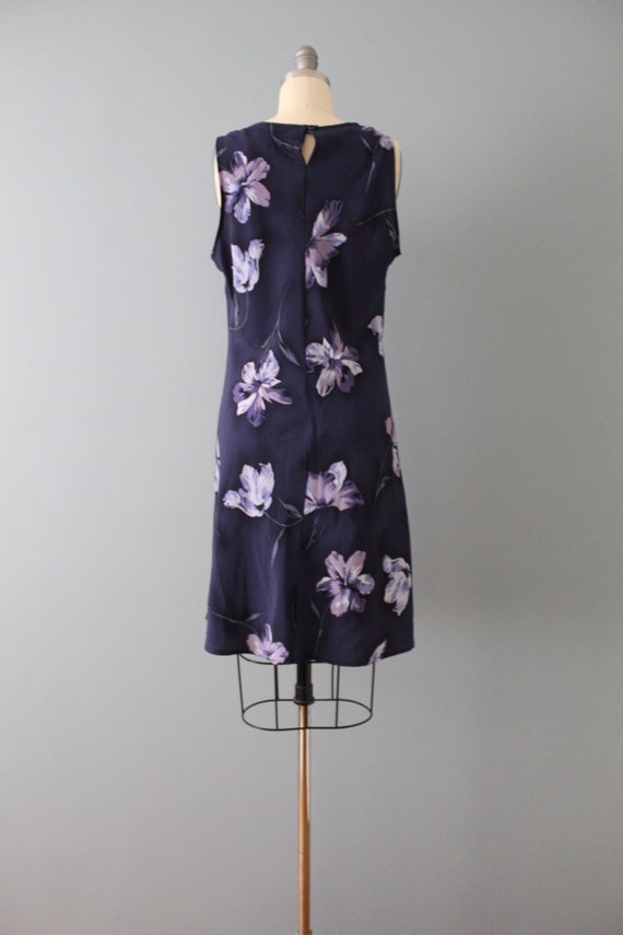 INDIGO blue mini dress | 90s mini dress floral mi… - image 9