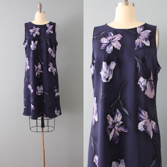 INDIGO blue mini dress | 90s mini dress floral min