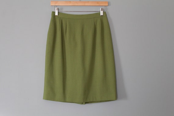 AVOCADO green wool skirt | wool pencil skirt | wo… - image 4