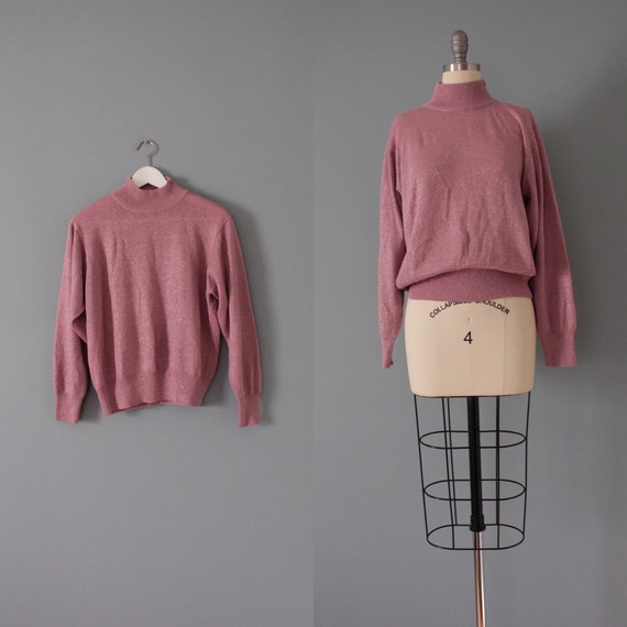 WISTERIA pink cropped top | metallic knitted swea… - image 1