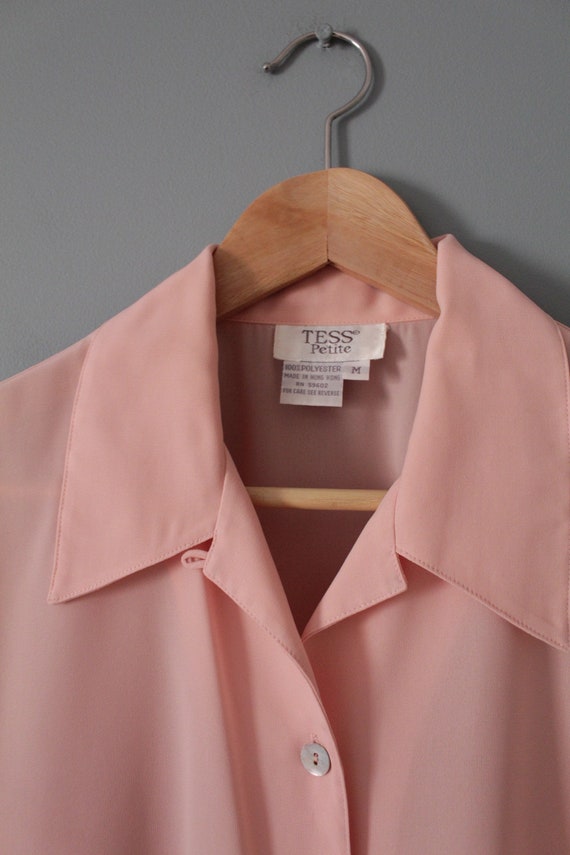 BLUSH pink summer blouse | 1980s slouchy summer t… - image 8