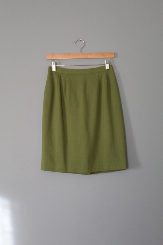 AVOCADO green wool skirt | wool pencil skirt | wo… - image 7