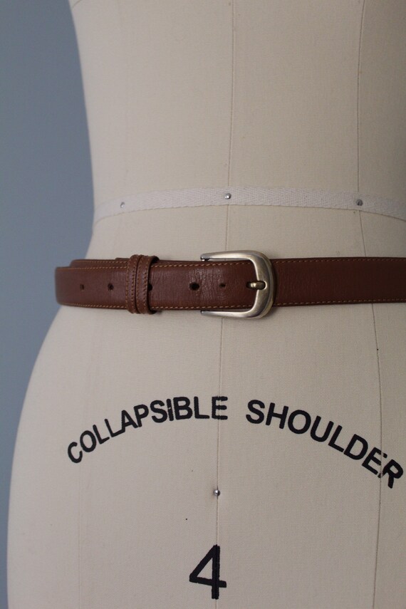 GINGER brown leather belt | 1970s leather belt