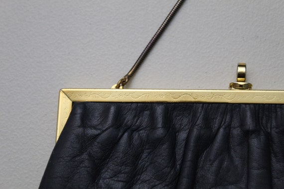 1960s dark blue leather purse | petite leather ba… - image 2