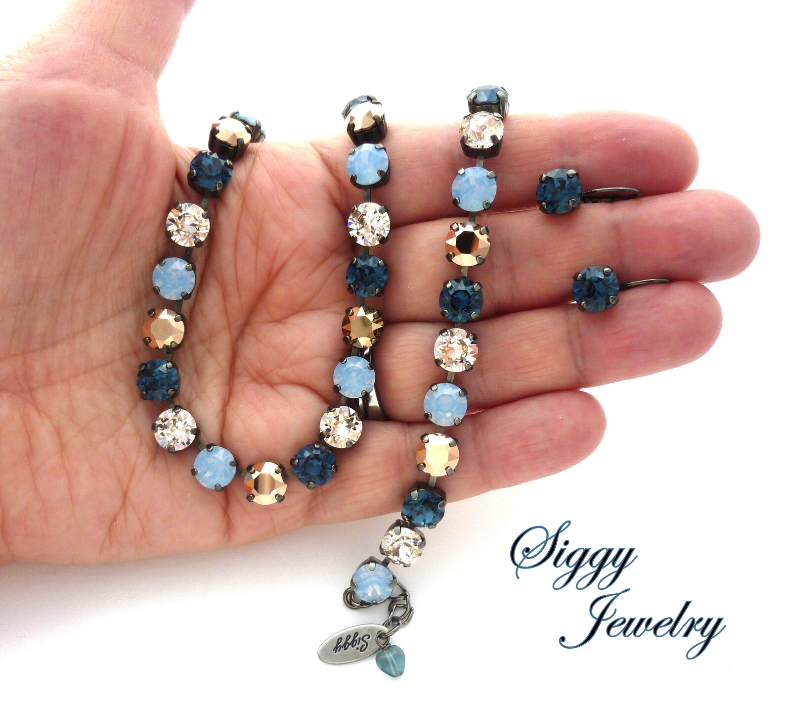 Austrian Crystal Accent Necklace with matching Earrings main image 0