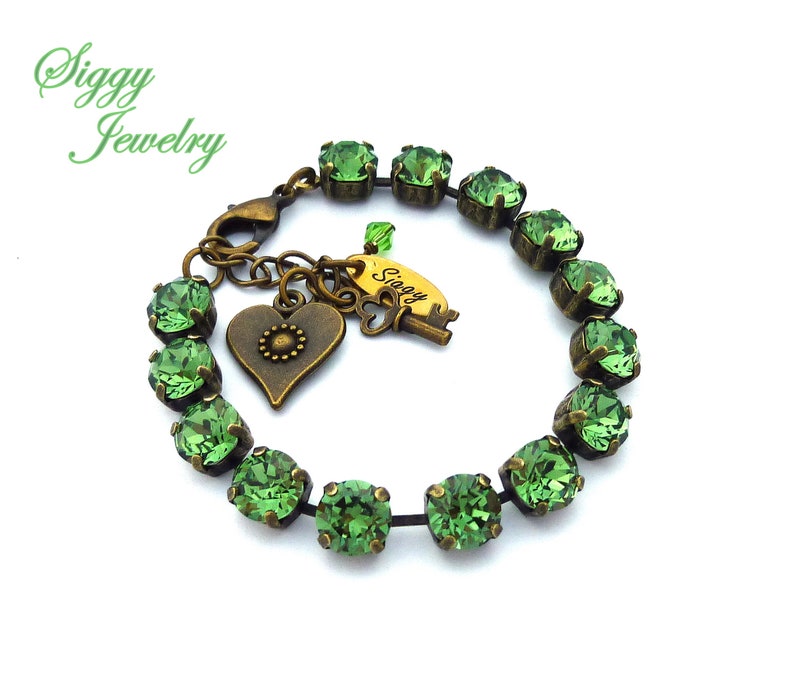 Swarovski green tennis bracelet Clearance