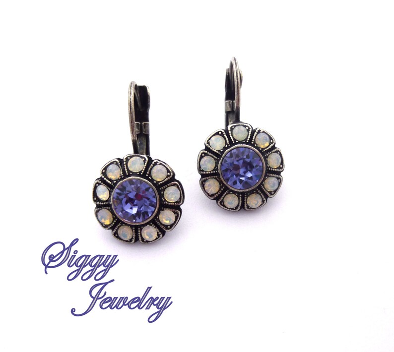 Swarovski Crystal Daisy Earrings Design Your Own Flower Etsy