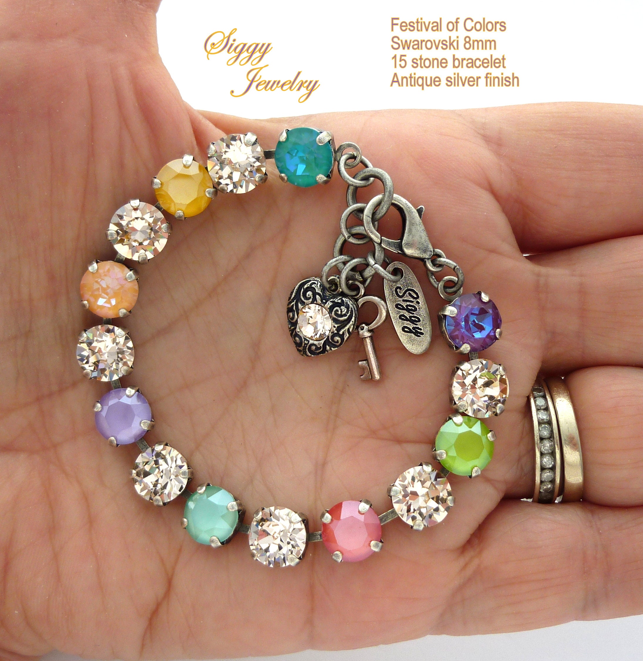 Colours of Love Bracciale Tennis in Gemme Multicolori Arcobaleno in Oro Rosa Cosmico | Fabergé