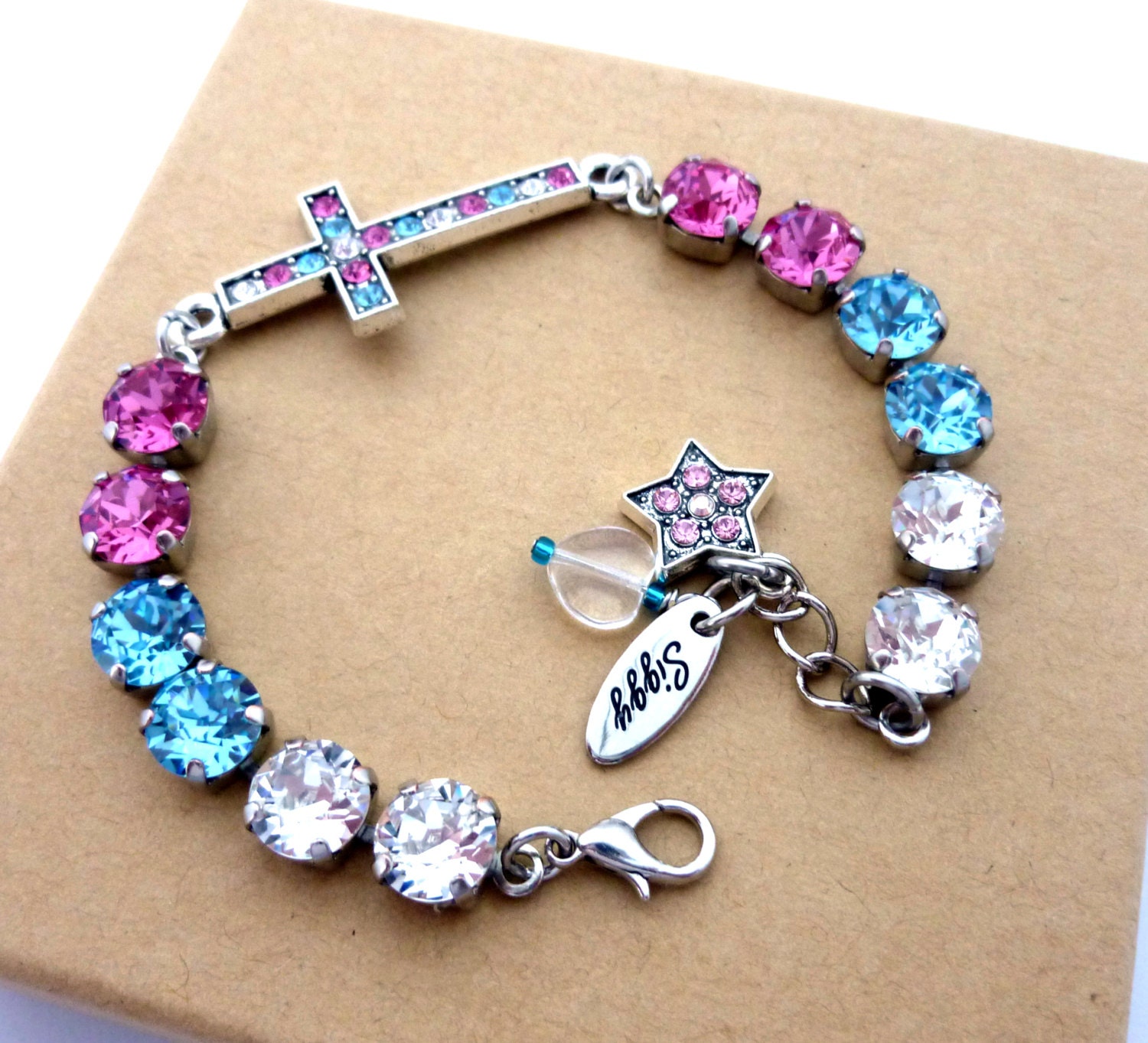 FAITH Swarovski Crystal Bracelet VerfraaidE CROSS Armband Etsy