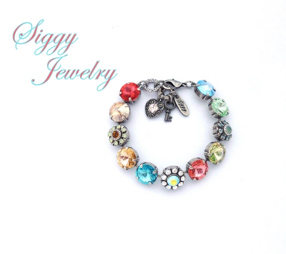 Yellow and Green Round Austrian Crystals Bracelet Yellow and Green Round Austrian Crystals Bracelet