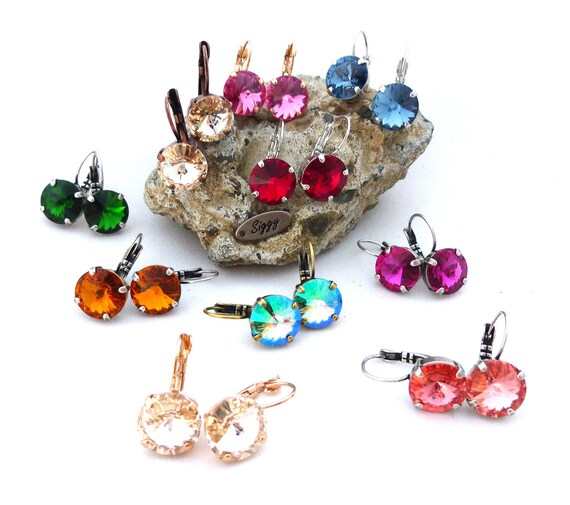Genuine crystal best sale earrings