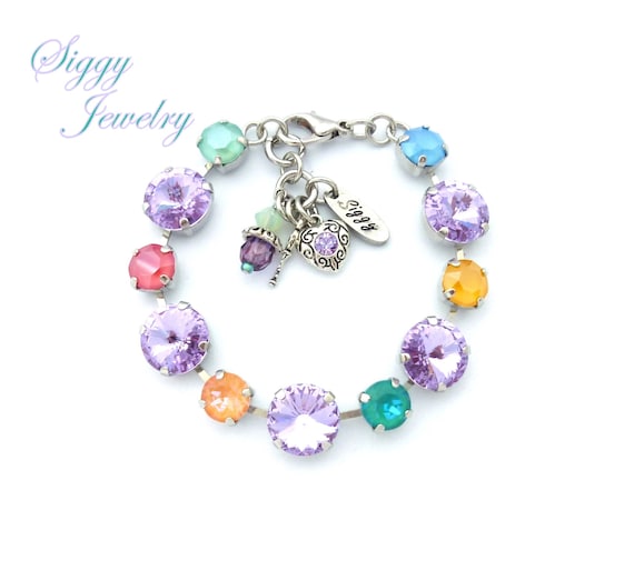 Yellow and Green Round Austrian Crystals Bracelet Yellow and Green Round Austrian Crystals Bracelet