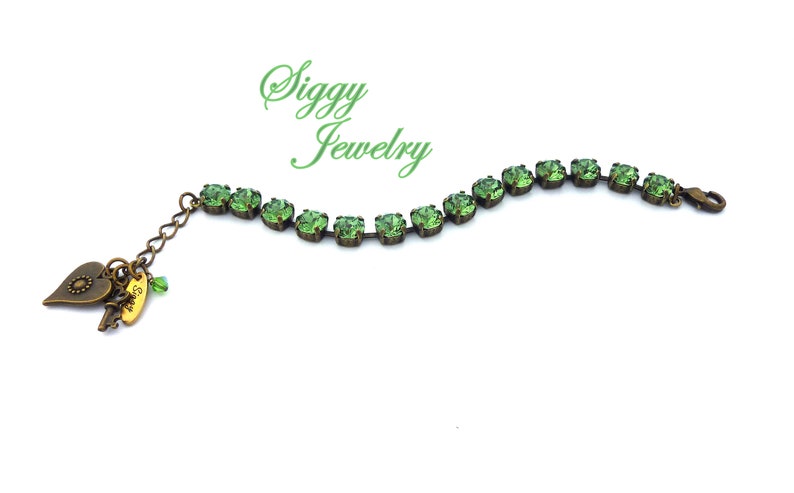 Swarovski green tennis bracelet Clearance