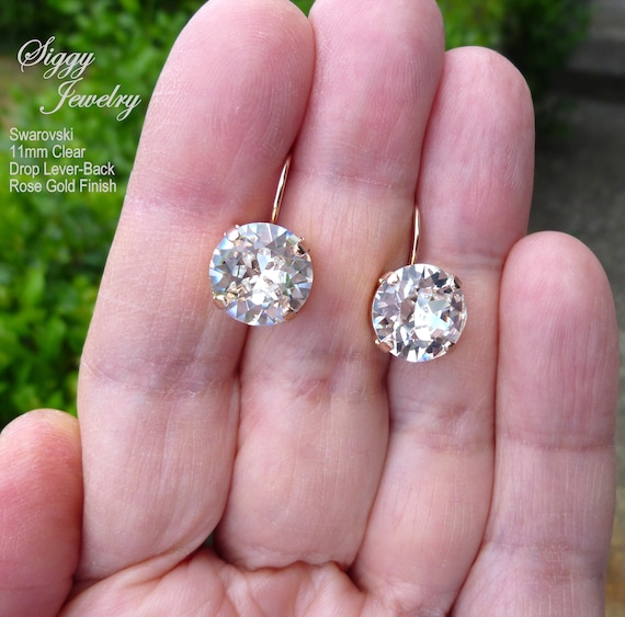 Amazon.com: Austrian Crystal Teardrop Dangle Earrings for  Austrian Crystal 14K Gold Plated Drop Earrings Swarovski Inspired Tarnish Free main image 1