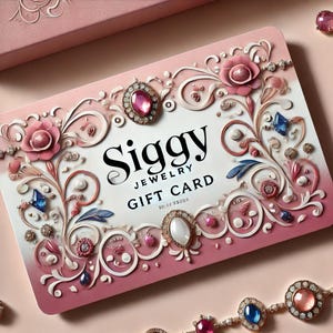Carte-cadeau Siggy Jewelry - Valeurs nominales multiples - Excellent cadeau de dernière minute - Envoyée par e-mail dès l'achat pour des boucles d'oreilles, des colliers, des bracelets et plus encore