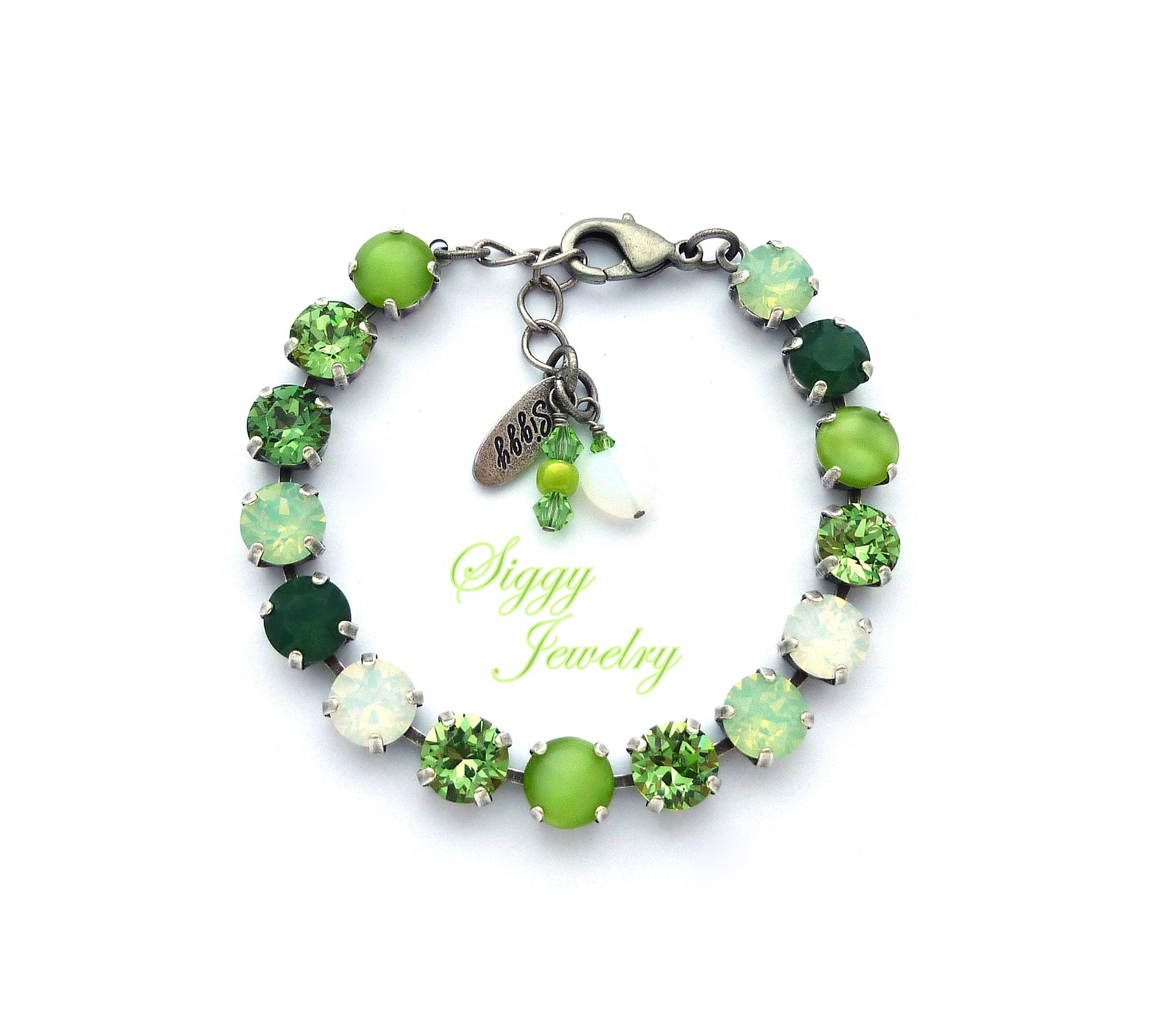 Swarovski Crystal 8mm Tennis Bracelet Emerald Green Mint Etsy