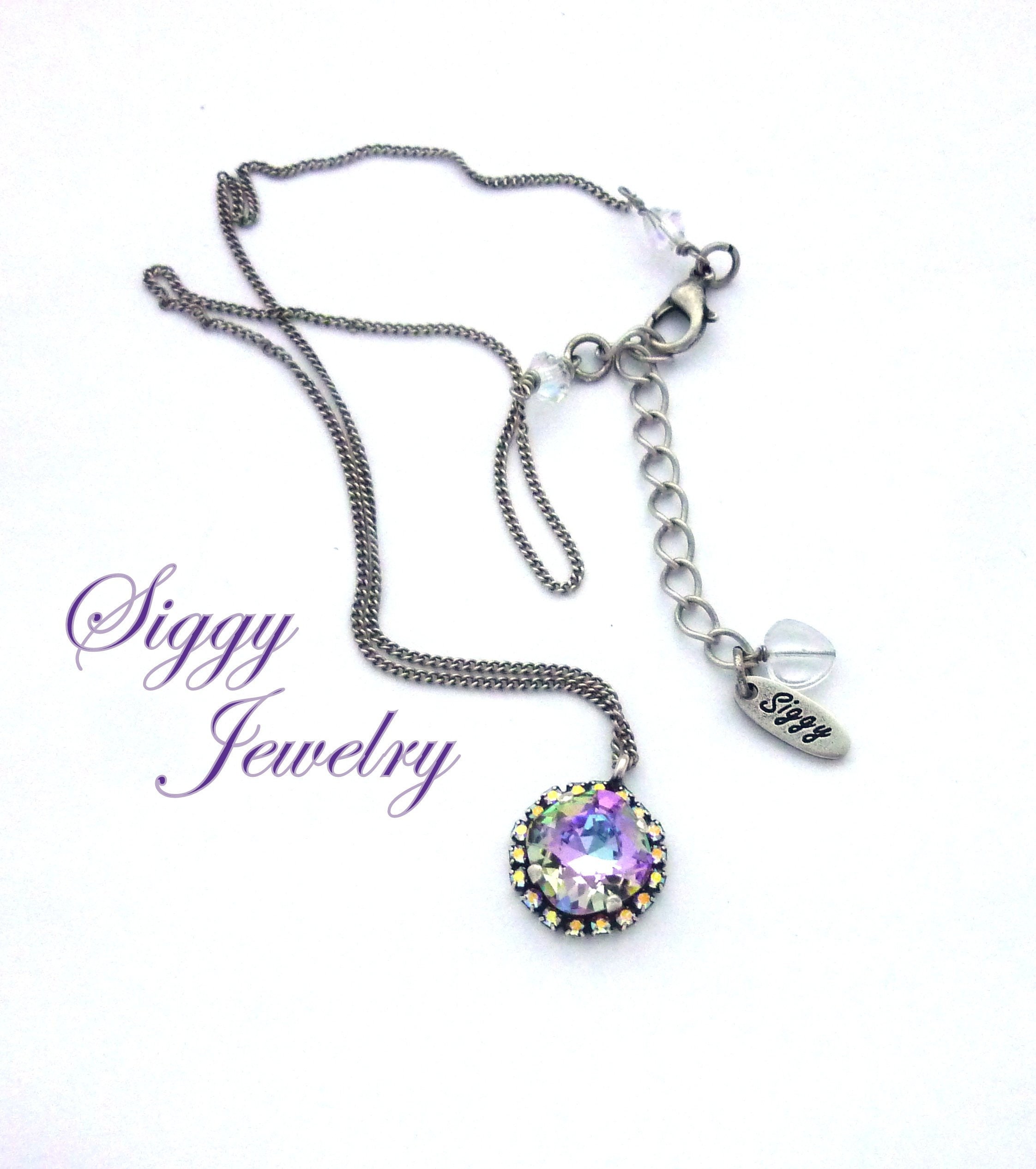 Brilliant Crystal Halo Pendant Necklace 