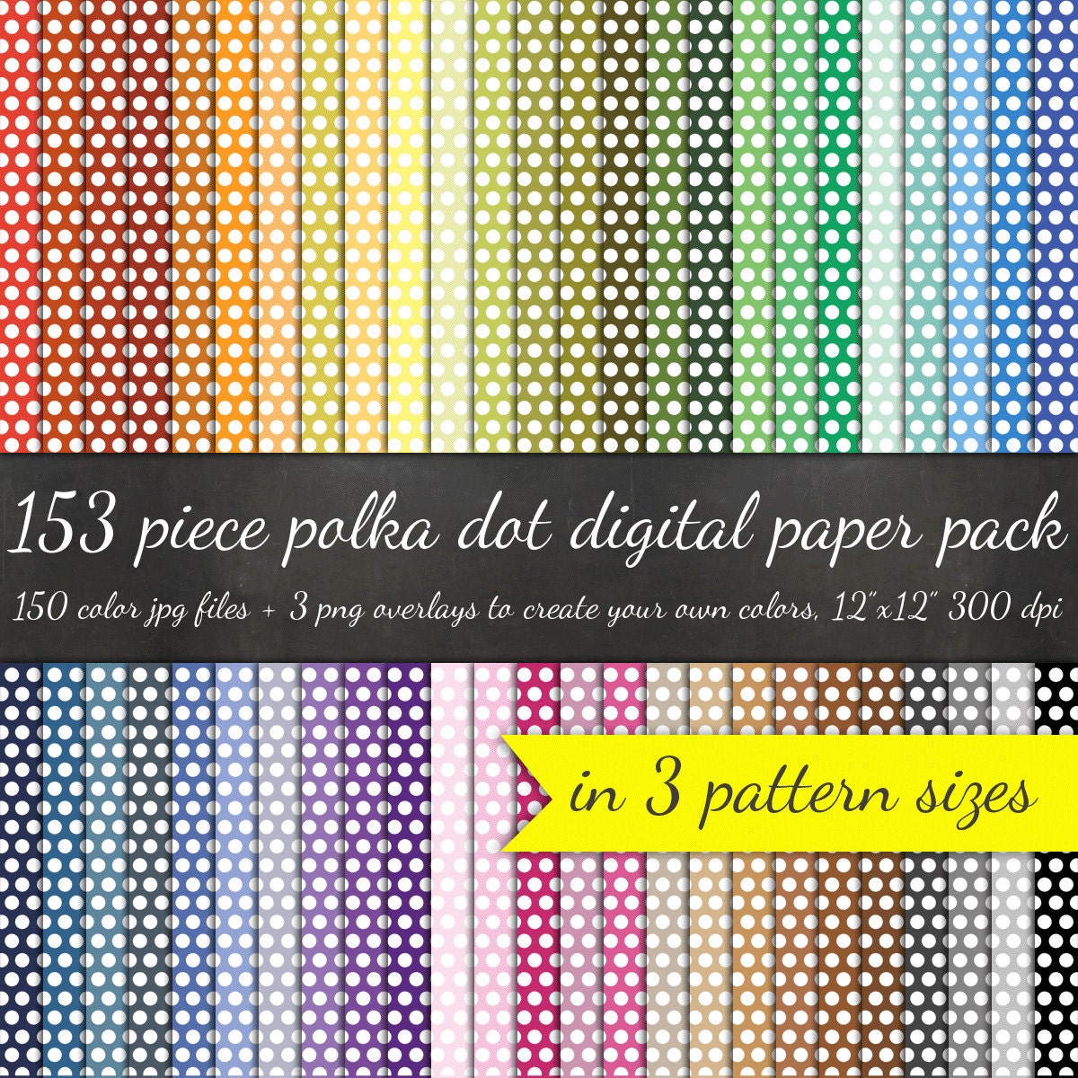 Digital Scrapbook 153 Piece Polka Dot Paper Pack 3 PolkaDot | Etsy