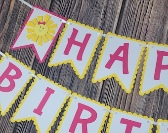 SALE! Sunshine Banner - Sun Party - Summer Decor-  Sun Birthday Banner - Age Banner - You Are My Sunshine