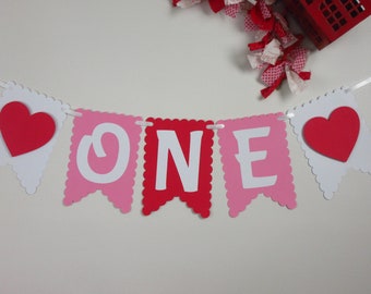 SALE Heart Banner - Valentine's Party - Valentine's Decor-  Heart Birthday Banner - Age Banner