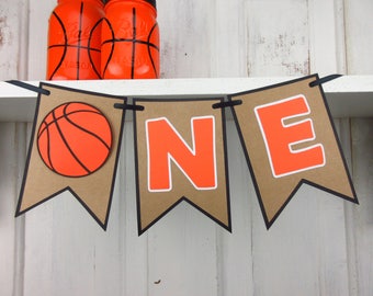 Basketball Age Banner - Basketbll Party - Basketball Party Decor - Basketball Highchair Banner - Basketball Theme Banner