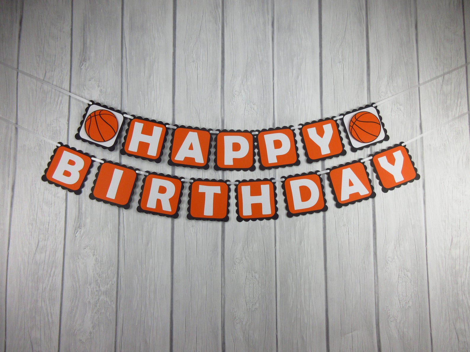 Basketball Happy Birthday Banner Basketball Banner Etsy