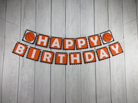 Banniere De Joyeux Anniversaire De Basket Ball Banniere De Etsy