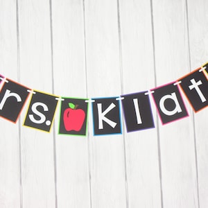 Teacher Banner - Classroom Banner - Apple Banner - Chalkboard Banner - Classroom Decor