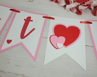 Valentine Birthday - Valentine's Heart Banner - Sweet ONE Banner - Valentine's Party Decor - Valentine First Birthday Banner