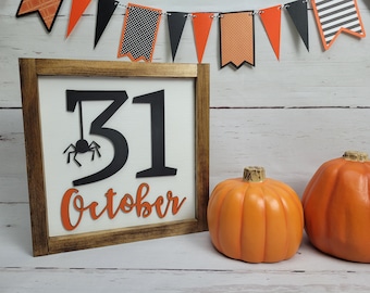 October 31 Wood Sign - Halloween Sign - Halloween Home Decor