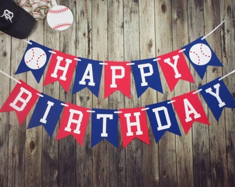 Baseball Happy Birthday Banner - Baseball Banner - Baseball Party - Baseball Decor