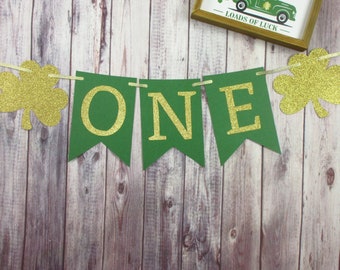 St. Patrick's Day Birthday Banner - Shamrock Party - Valentine's Decor-  St. Patrick's Day Birthday Decor - Age Banner