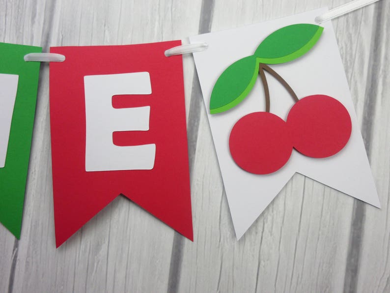 Cherry Banner Cherry Party Summer Decor- Cherry Birthday Banner Age Banner