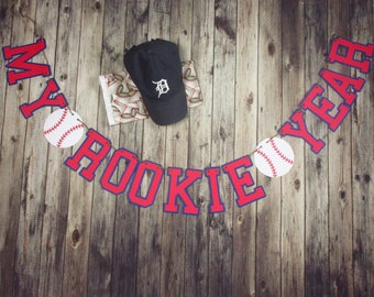 My Rookie Year Banner - Baseball Banner - Baseball Party - Baseball Decor