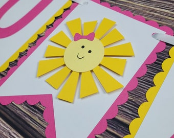 Sunshine Banner - Sun Party - Summer Decor-  Sun Birthday Banner - Age Banner - You Are My Sunshine