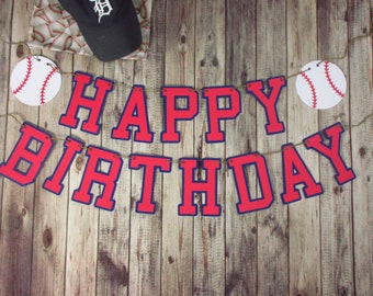 Happy Birthday Baseball Banner - Baseball Party - Baseball Decor